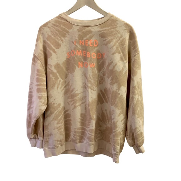 Shawn Mendes Tie Dye Sweatshirt Women Size Medium Tan Crew Neck Pullover Casual - Picture 1 of 8